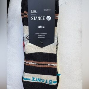 NWT! Stance toddler Trailbound 1-2 yr Casual Crew Socks  3 pack